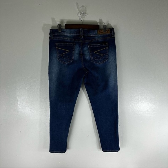 Seven 7 Jeans Distressed Skinny Easy Fit Low Rise Blue Womens Size 10 - Picture 2 of 9